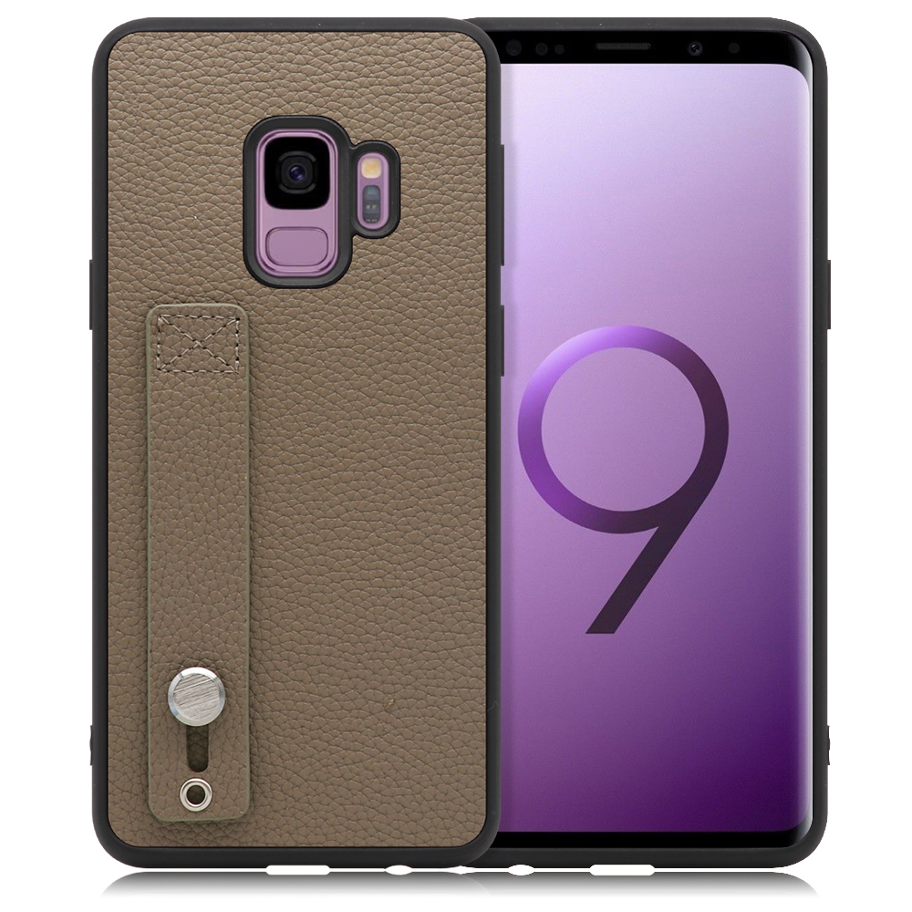 LOOF HOLD-SHELL Galaxy S9 / SC-02K / SCV38 用 [グレージュ] 薄い 軽量 背面 本革 ケース 固定 ベルト カバー シンプル スマホケース スマホカバー