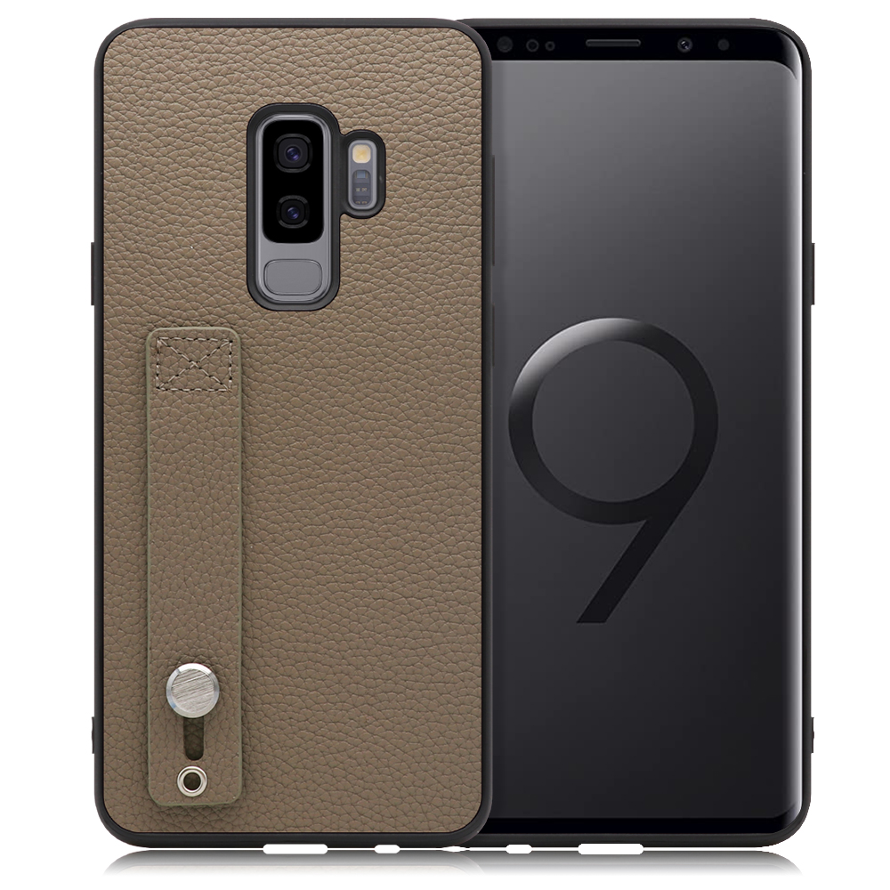 LOOF HOLD-SHELL Series Galaxy S9+ / SC-03K / SCV39 用 [グレージュ] 薄い 軽量 背面 本革 ケース 固定 ベルト カバー シンプル スマホケース スマホカバー
