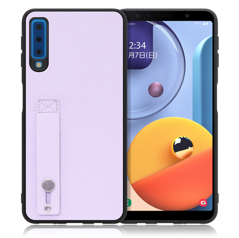 LOOF HOLD-SHELL Series Galaxy A7 / SM-A750C 用 [ラベンダー] 薄い 軽量 背面 本革 ケース 固定 ベルト カバー シンプル スマホケース スマホカバー