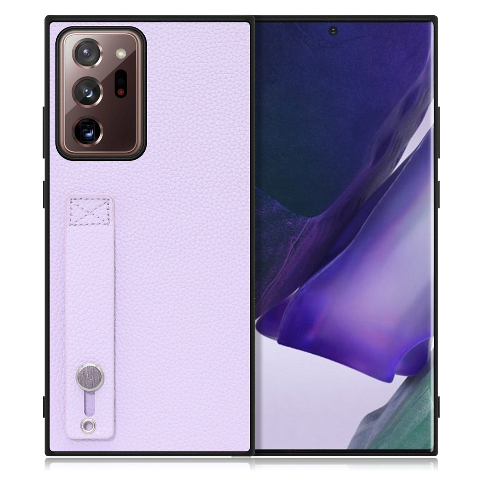 LOOF HOLD-SHELL Galaxy Note 20 Ultra 5G / SC-53A / SCG06 用 [ラベンダー] 薄い 軽量 背面 本革 ケース 固定 ベルト カバー シンプル スマホケース スマホカバー