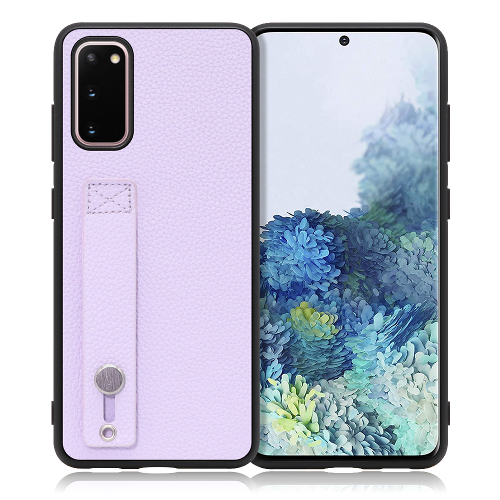 LOOF HOLD-SHELL Series Galaxy S20 5G / SC-51A / SCG01 用 [ラベンダー] 薄い 軽量 背面 本革 ケース 固定 ベルト カバー シンプル スマホケース スマホカバー