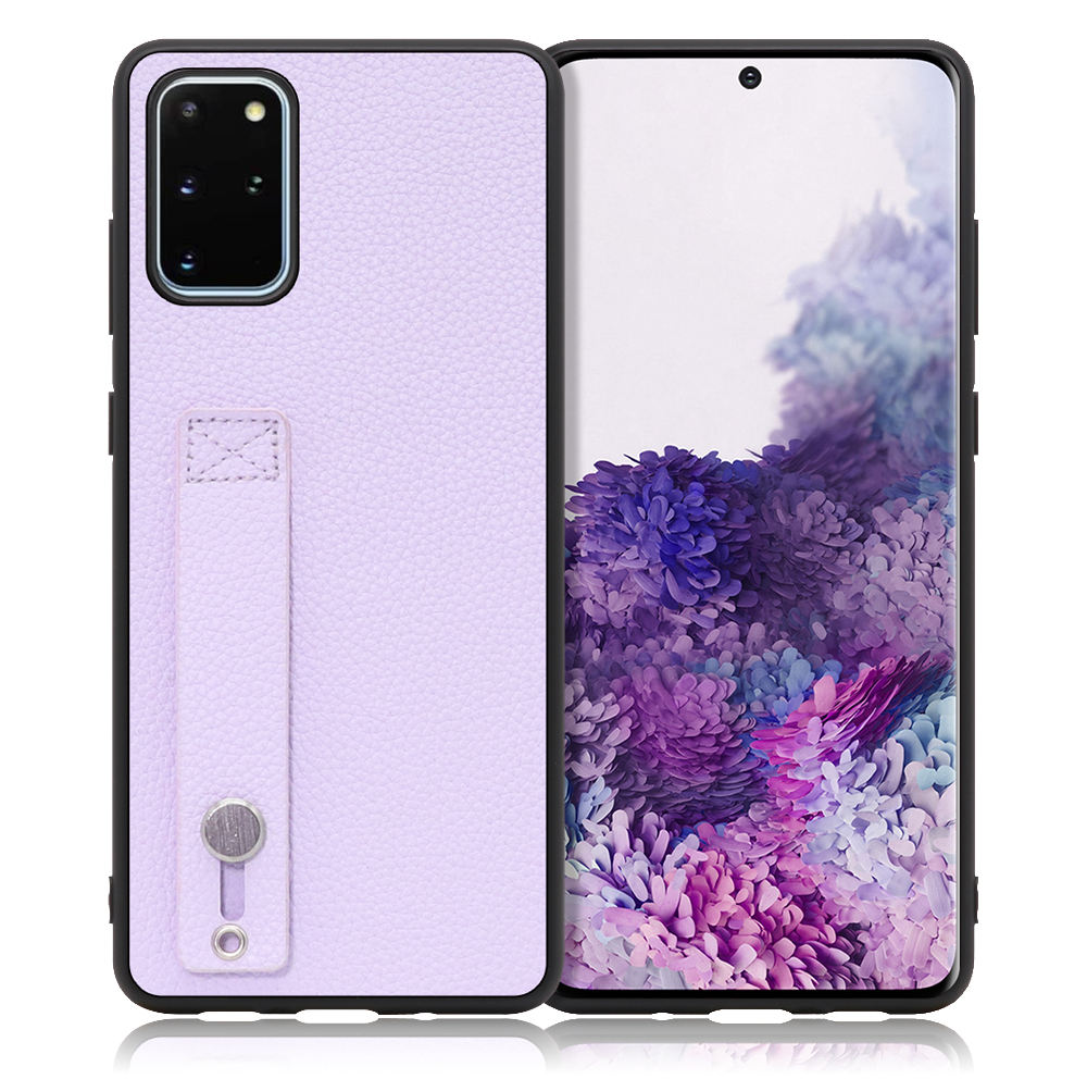 LOOF HOLD-SHELL Series Galaxy S20+ 5G / SC-52A / SCG02 用 [ラベンダー] 薄い 軽量 背面 本革 ケース 固定 ベルト カバー シンプル スマホケース スマホカバー
