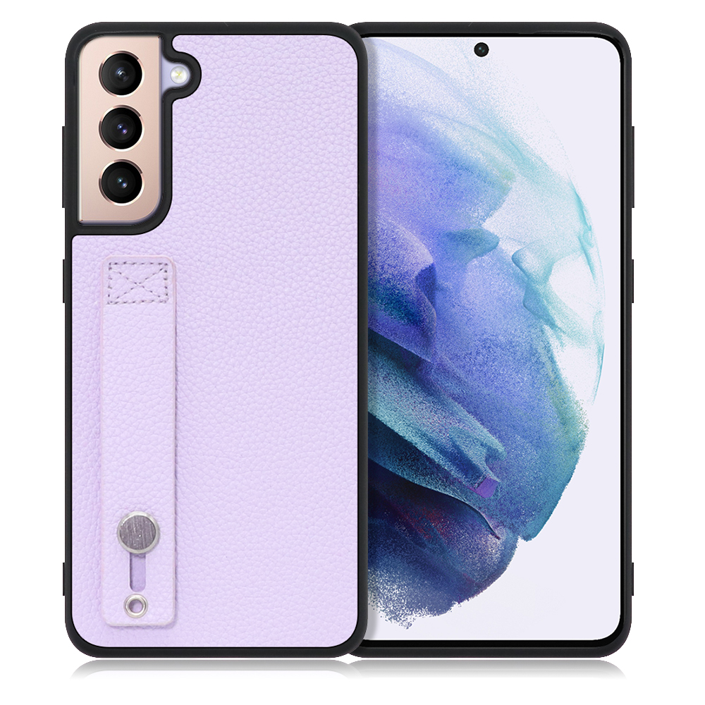 LOOF HOLD-SHELL Series Galaxy S21 5G / SC-51B / SCG09 用 [ラベンダー] 薄い 軽量 背面 本革 ケース 固定 ベルト カバー シンプル スマホケース スマホカバー