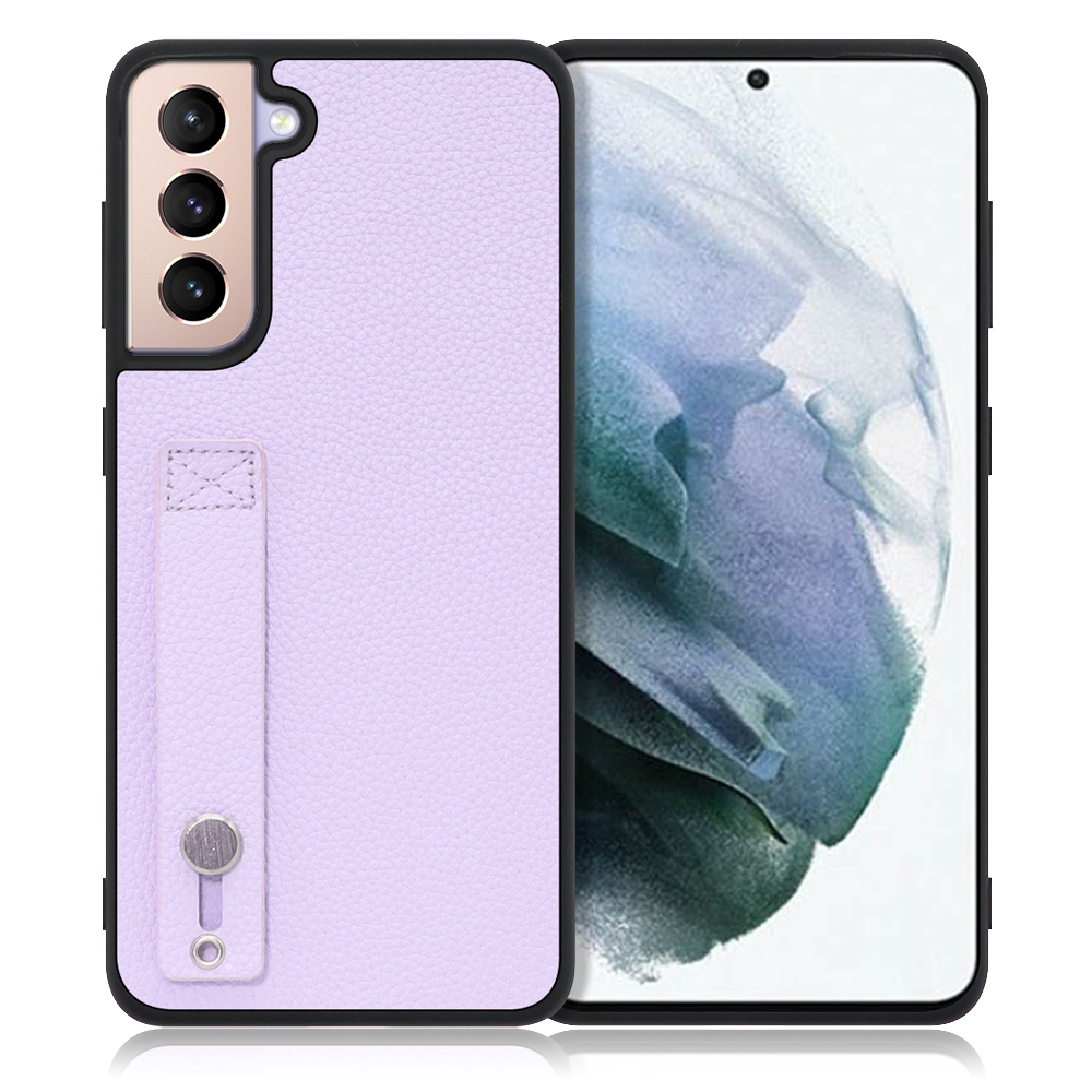LOOF HOLD-SHELL Series Galaxy S21+ 5G / SCG10 用 [ラベンダー] 薄い 軽量 背面 本革 ケース 固定 ベルト カバー シンプル スマホケース スマホカバー