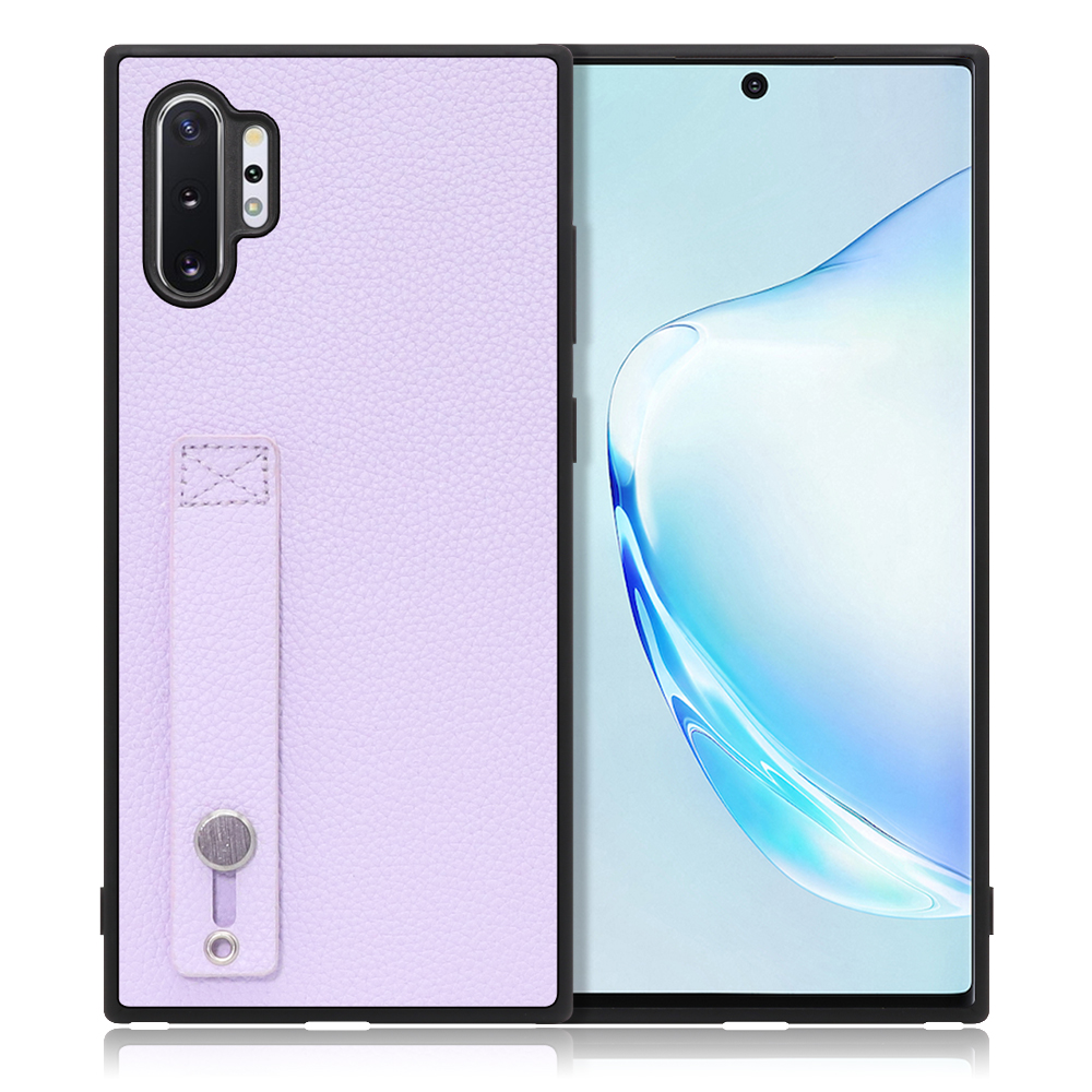 LOOF HOLD-SHELL Galaxy Note10+ / SC-01M / SCV45 用 [ラベンダー] 薄い 軽量 背面 本革 ケース 固定 ベルト カバー シンプル スマホケース スマホカバー