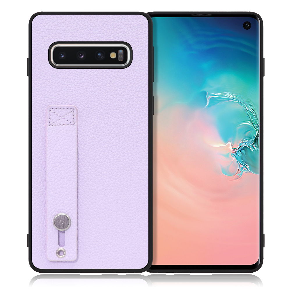LOOF HOLD-SHELL Series Galaxy S10 / SC-03L / SCV41 用 [ラベンダー] 薄い 軽量 背面 本革 ケース 固定 ベルト カバー シンプル スマホケース スマホカバー