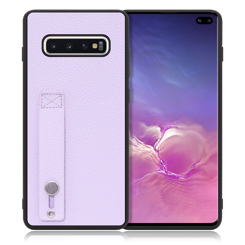 LOOF HOLD-SHELL Series Galaxy S10+ / SC-04L / SCV42 用 [ラベンダー] 薄い 軽量 背面 本革 ケース 固定 ベルト カバー シンプル スマホケース スマホカバー