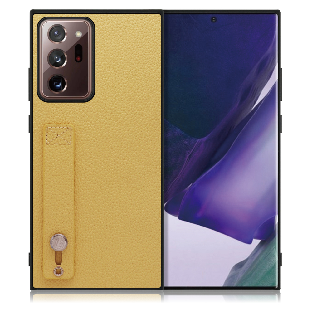 LOOF HOLD-SHELL Galaxy Note 20 Ultra 5G / SC-53A / SCG06 用 [ジャスミンイエロー] 薄い 軽量 背面 本革 ケース 固定 ベルト カバー シンプル スマホケース スマホカバー