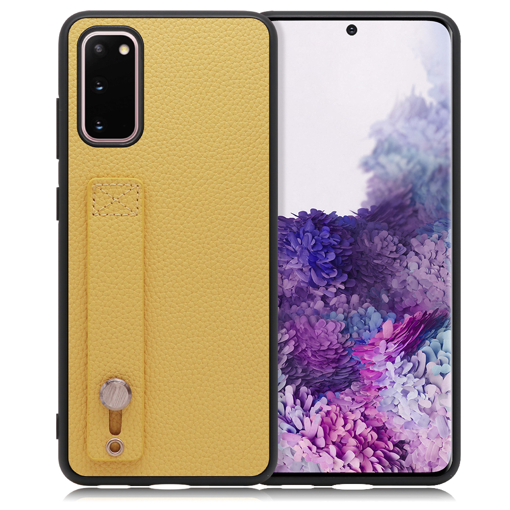 LOOF HOLD-SHELL Series Galaxy S20 5G / SC-51A / SCG01 用 [ジャスミンイエロー] 薄い 軽量 背面 本革 ケース 固定 ベルト カバー シンプル スマホケース スマホカバー