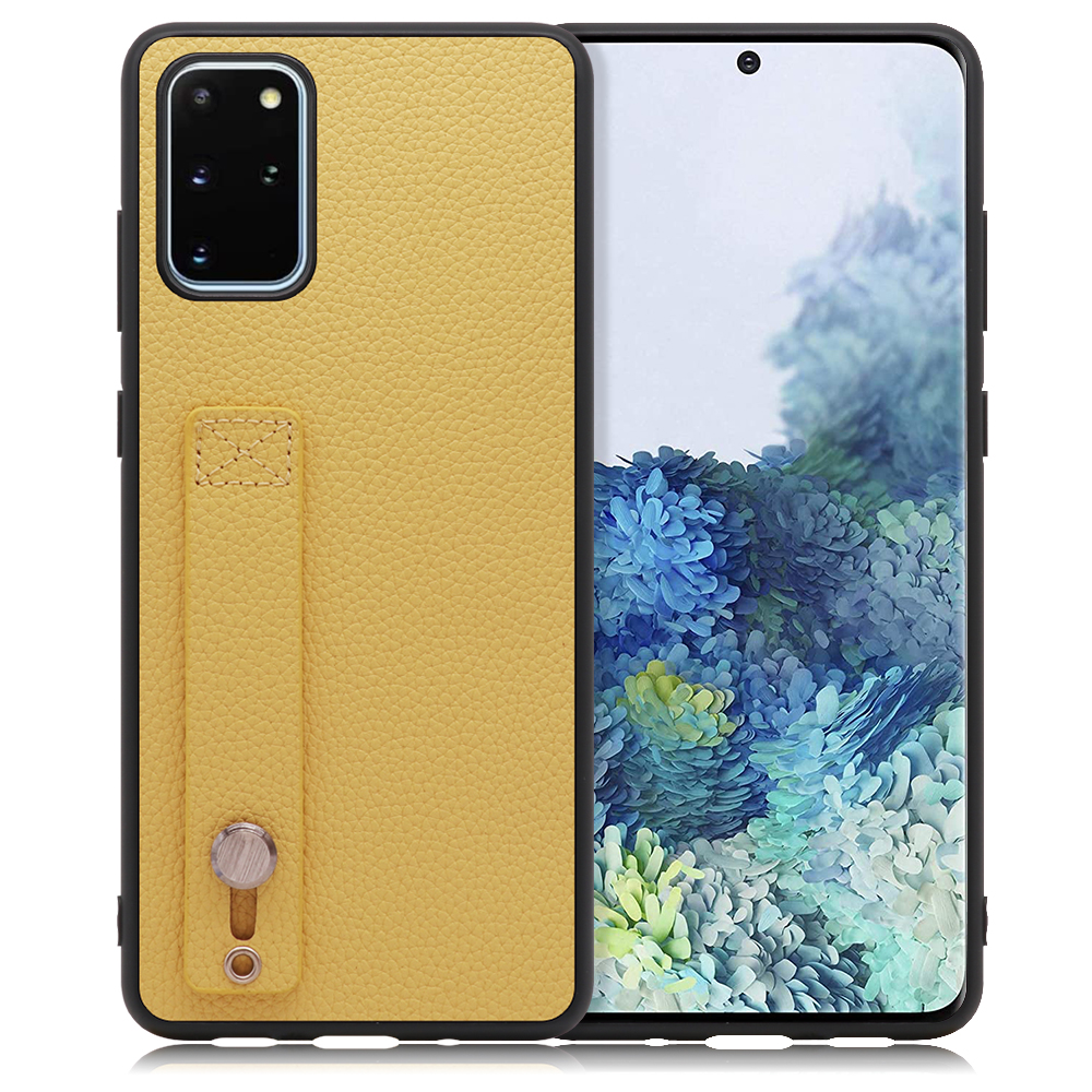 LOOF HOLD-SHELL Series Galaxy S20+ 5G / SC-52A / SCG02 用 [ジャスミンイエロー] 薄い 軽量 背面 本革 ケース 固定 ベルト カバー シンプル スマホケース スマホカバー