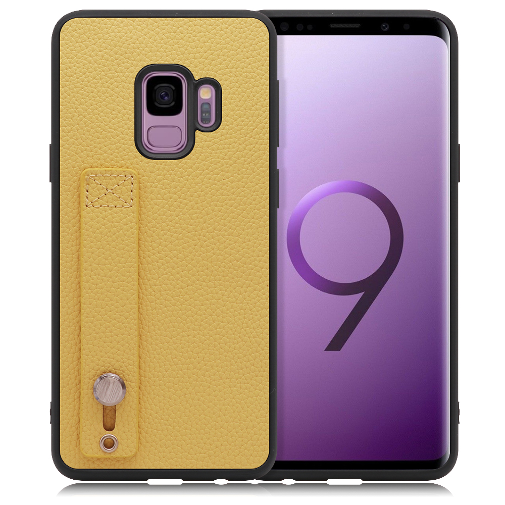 LOOF HOLD-SHELL Galaxy S9 / SC-02K / SCV38 用 [ジャスミンイエロー] 薄い 軽量 背面 本革 ケース 固定 ベルト カバー シンプル スマホケース スマホカバー