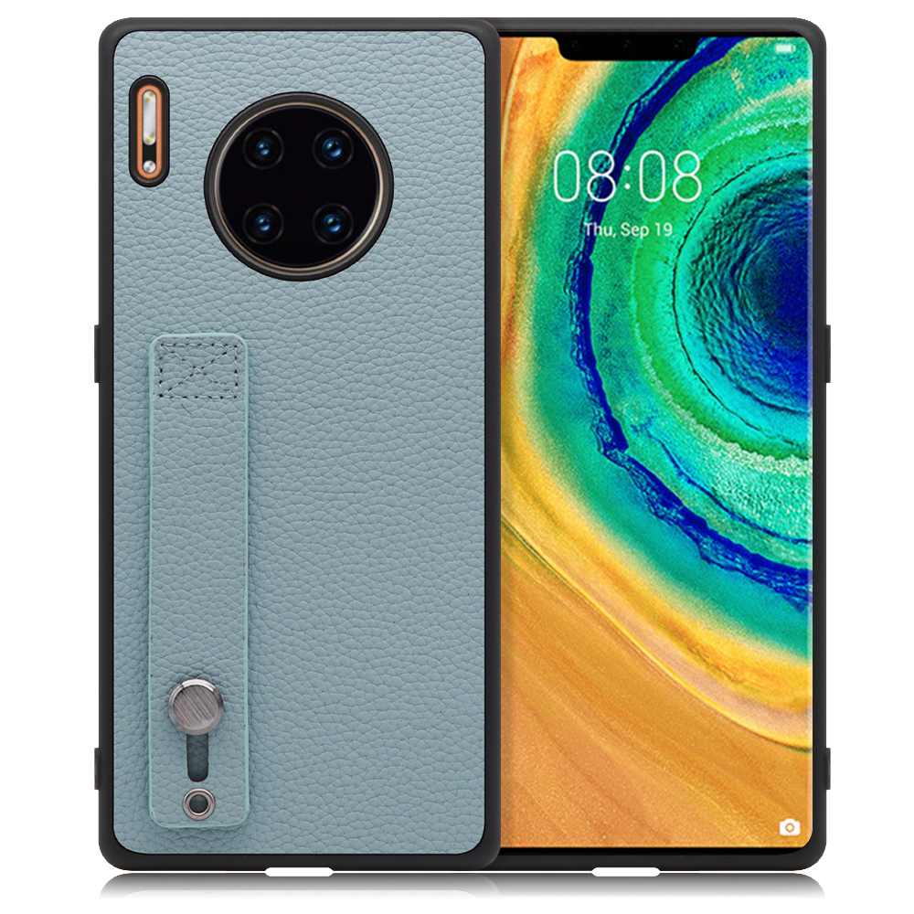 LOOF HOLD-SHELL Series HUAWEI Mate 30 Pro 5G 用 [スカイブルー] 薄い 軽量 背面 本革 ケース 固定 ベルト カバー シンプル スマホケース スマホカバー