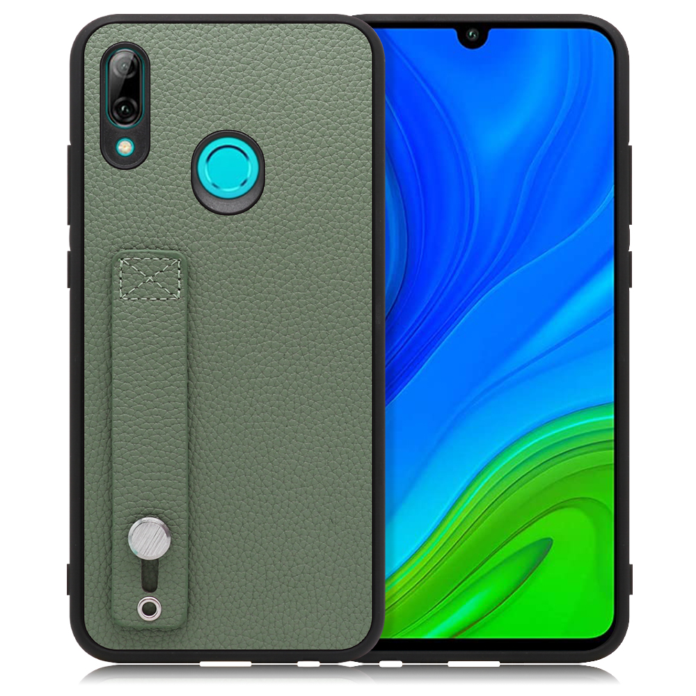 LOOF HOLD-SHELL HUAWEI nova lite 3 / POT-LX2J 用 [ダルグリーン] 薄い 軽量 背面 本革 ケース 固定 ベルト カバー シンプル スマホケース スマホカバー