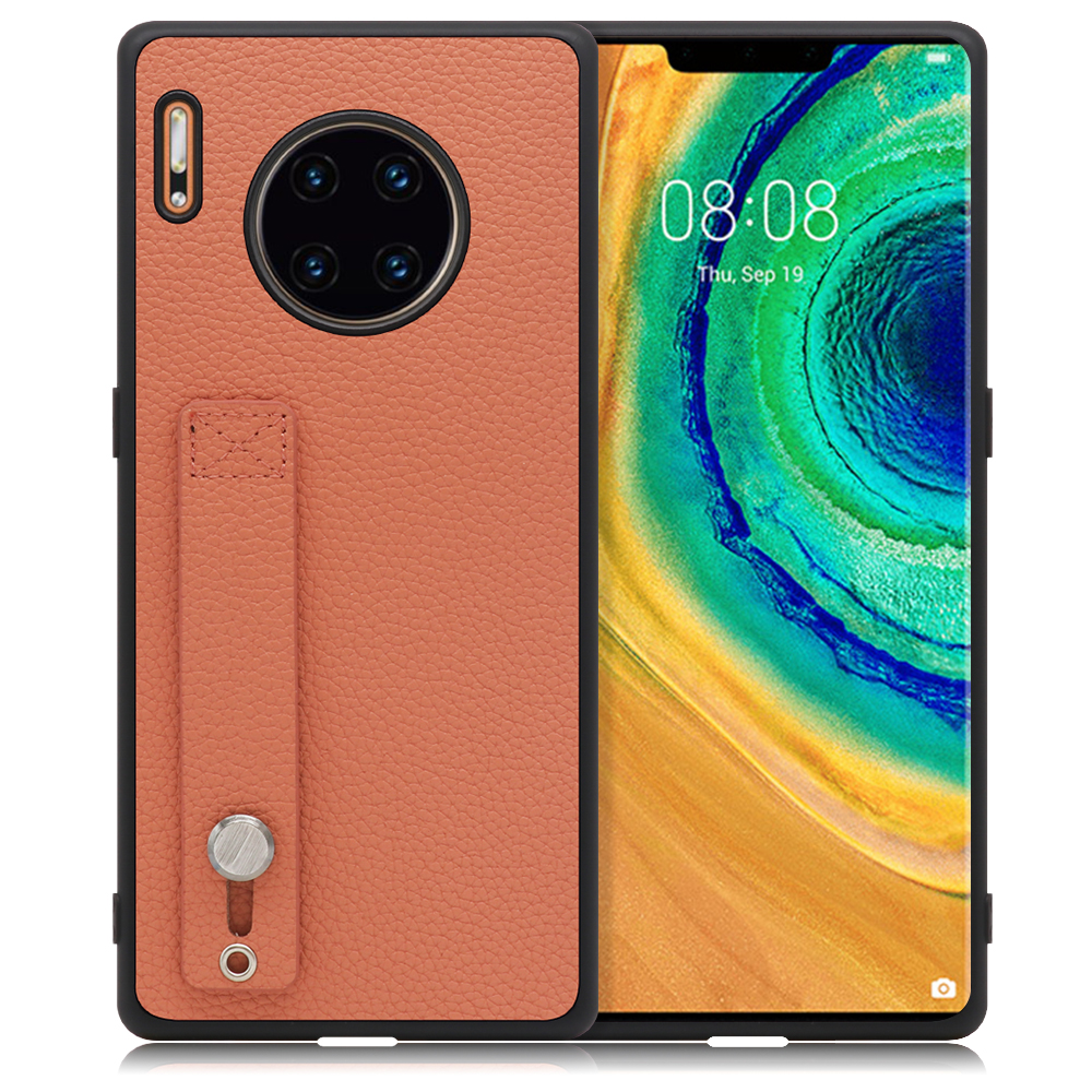 LOOF HOLD-SHELL Series HUAWEI Mate 30 Pro 5G 用 [フラミンゴ] 薄い 軽量 背面 本革 ケース 固定 ベルト カバー シンプル スマホケース スマホカバー