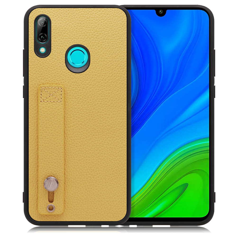 LOOF HOLD-SHELL HUAWEI nova lite 3 / POT-LX2J 用 [ジャスミンイエロー] 薄い 軽量 背面 本革 ケース 固定 ベルト カバー シンプル スマホケース スマホカバー