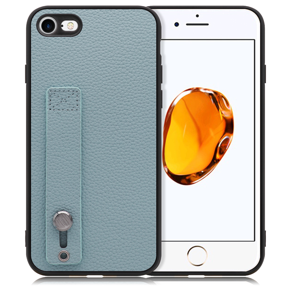 LOOF HOLD-SHELL Series iPhone 7 / 8 / SE(第2/3世代) 用 [スカイブルー] 薄い 軽量 背面 本革 ケース 固定 ベルト カバー シンプル スマホケース スマホカバー