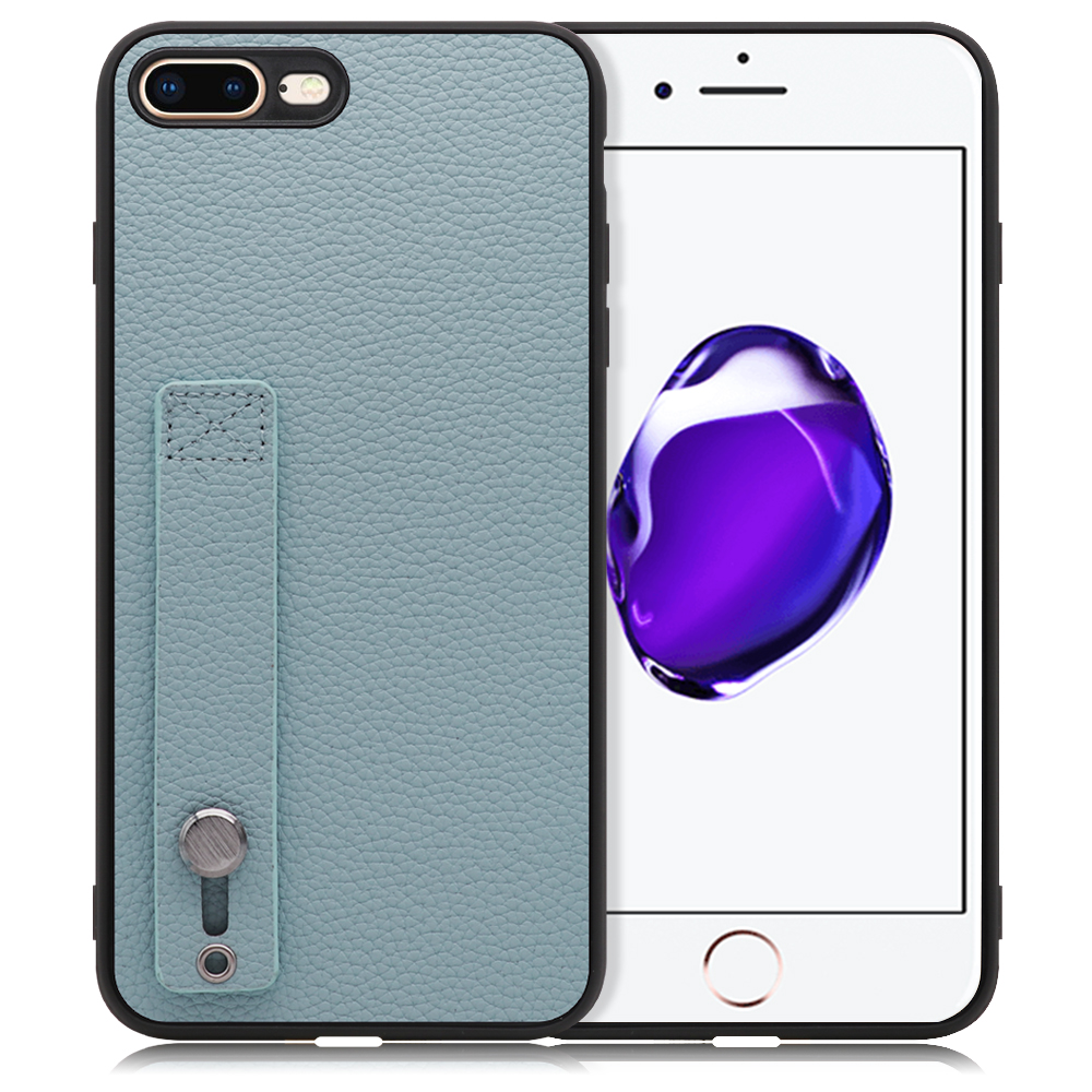 LOOF HOLD-SHELL Series iPhone 7 Plus / 8 Plus 用 [スカイブルー] 薄い 軽量 背面 本革 ケース 固定 ベルト カバー シンプル スマホケース スマホカバー