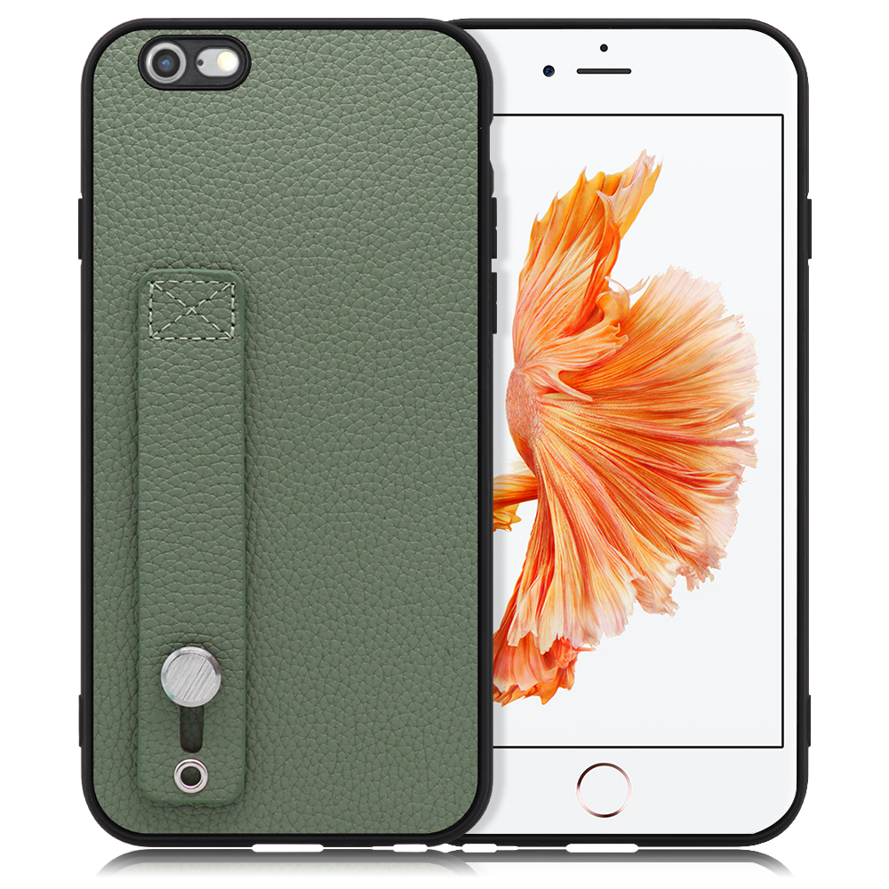 LOOF HOLD-SHELL Series iPhone 6 / 6s 用 [ダルグリーン] 薄い 軽量 背面 本革 ケース 固定 ベルト カバー シンプル スマホケース スマホカバー