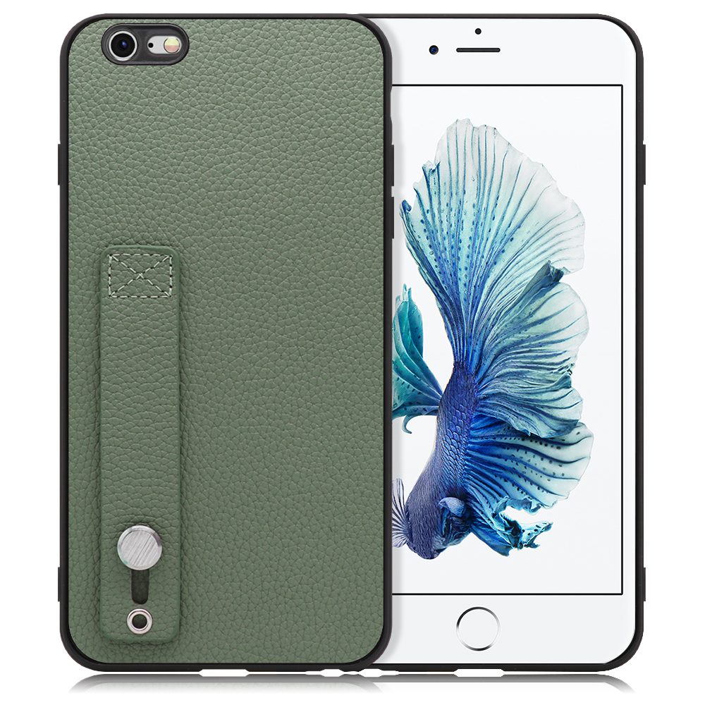 LOOF HOLD-SHELL Series iPhone 6 Plus / 6s Plus 用 [ダルグリーン] 薄い 軽量 背面 本革 ケース 固定 ベルト カバー シンプル スマホケース スマホカバー