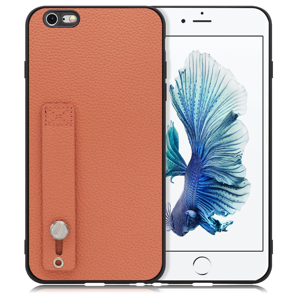LOOF HOLD-SHELL Series iPhone 6 Plus / 6s Plus 用 [フラミンゴ] 薄い 軽量 背面 本革 ケース 固定 ベルト カバー シンプル スマホケース スマホカバー