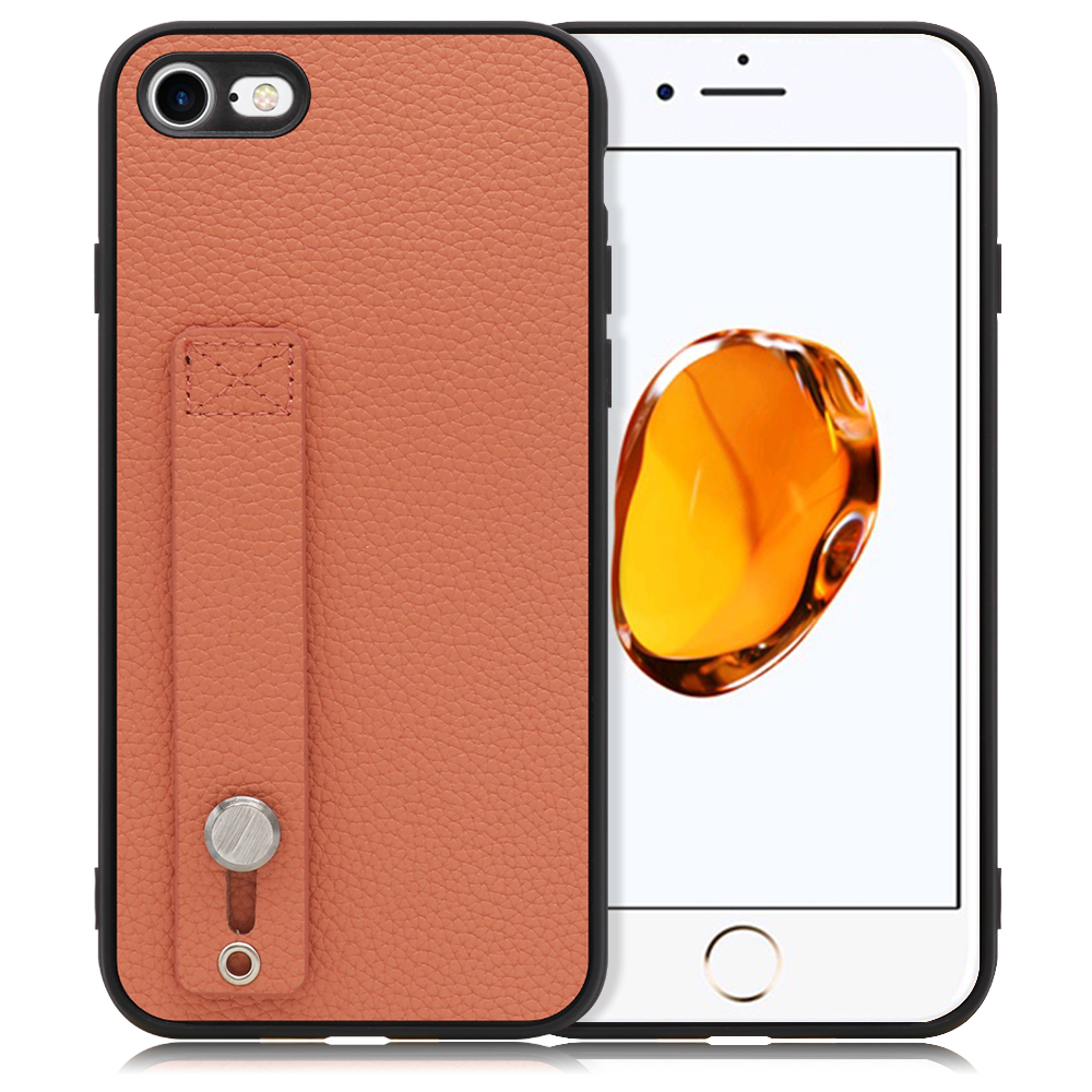 LOOF HOLD-SHELL Series iPhone 7 / 8 / SE(第2/3世代) 用 [フラミンゴ] 薄い 軽量 背面 本革 ケース 固定 ベルト カバー シンプル スマホケース スマホカバー