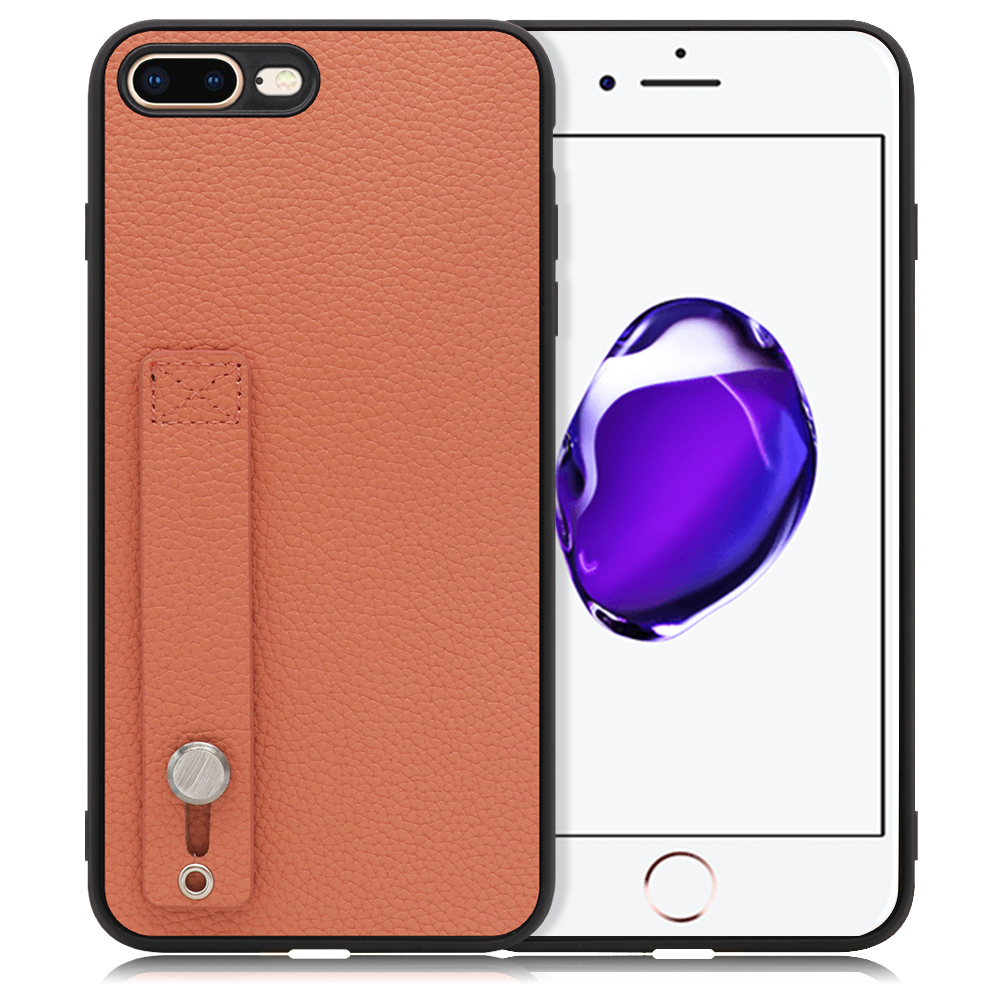 LOOF HOLD-SHELL Series iPhone 7 Plus / 8 Plus 用 [フラミンゴ] 薄い 軽量 背面 本革 ケース 固定 ベルト カバー シンプル スマホケース スマホカバー