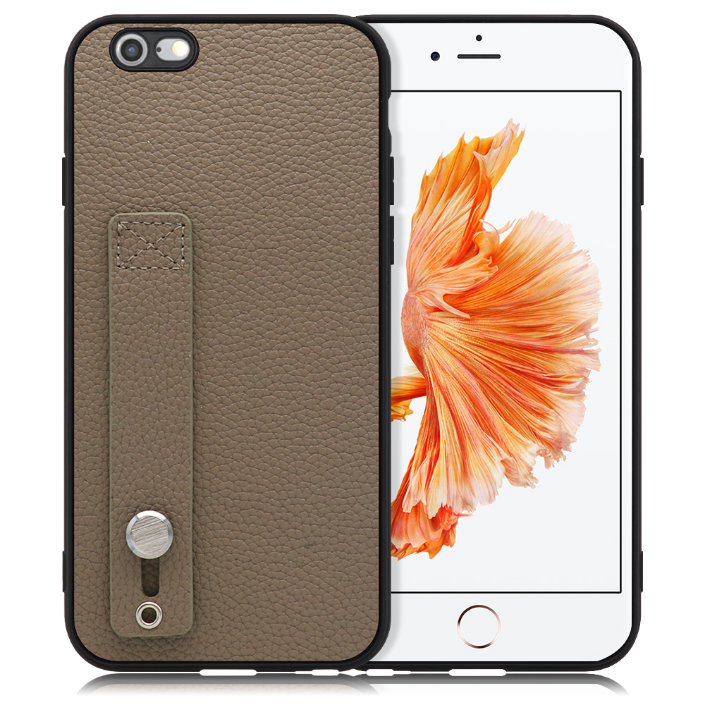 LOOF HOLD-SHELL Series iPhone 6 / 6s 用 [グレージュ] 薄い 軽量 背面 本革 ケース 固定 ベルト カバー シンプル スマホケース スマホカバー