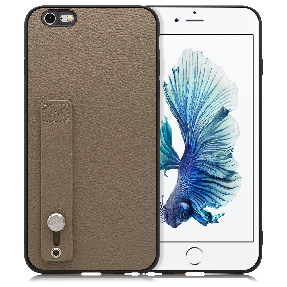LOOF HOLD-SHELL Series iPhone 6 Plus / 6s Plus 用 [グレージュ] 薄い 軽量 背面 本革 ケース 固定 ベルト カバー シンプル スマホケース スマホカバー