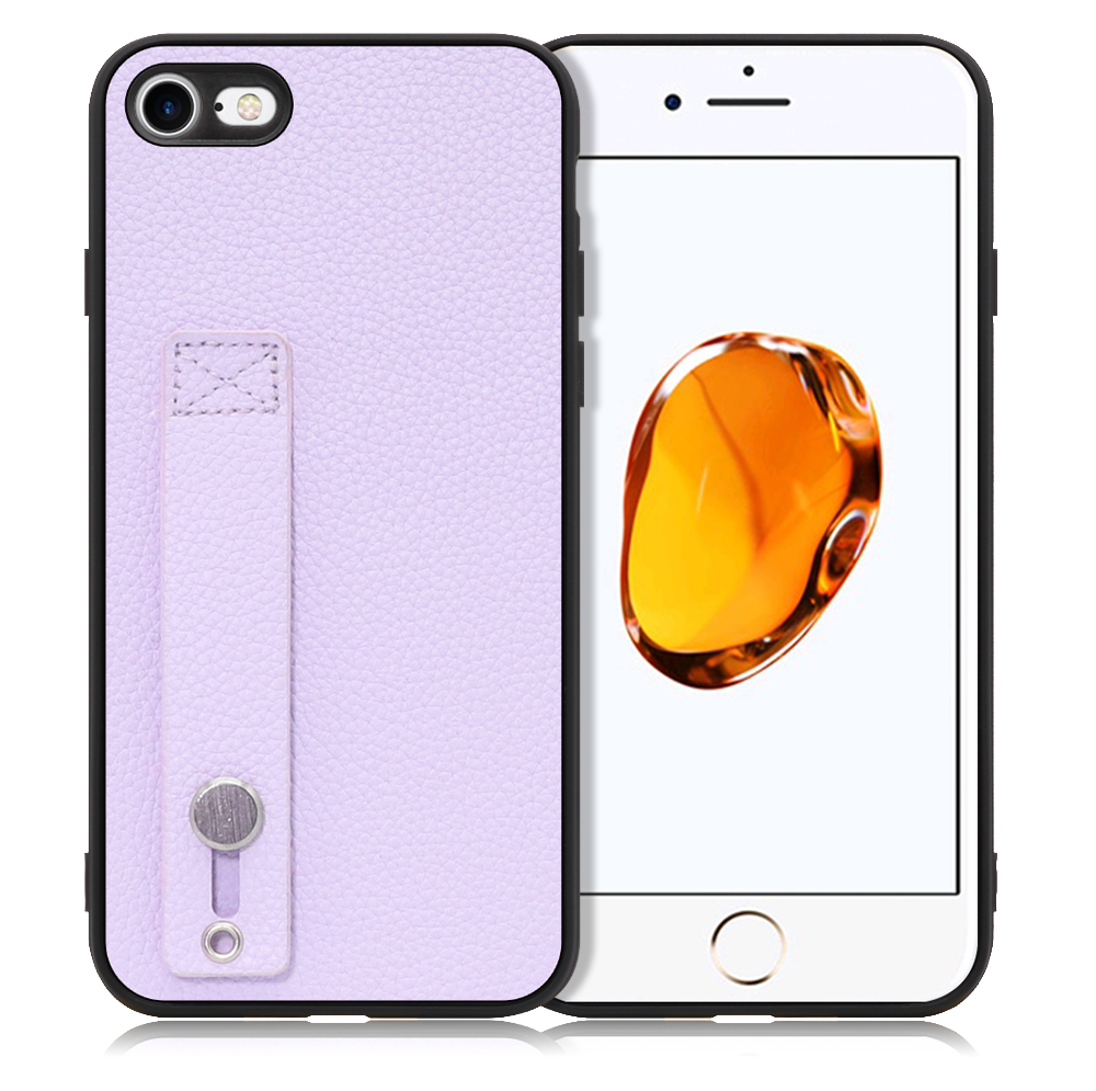 LOOF HOLD-SHELL Series iPhone 7 / 8 / SE(第2/3世代) 用 [ラベンダー] 薄い 軽量 背面 本革 ケース 固定 ベルト カバー シンプル スマホケース スマホカバー