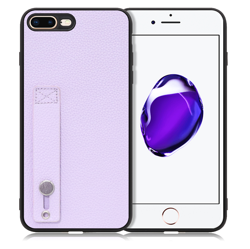 LOOF HOLD-SHELL Series iPhone 7 Plus / 8 Plus 用 [ラベンダー] 薄い 軽量 背面 本革 ケース 固定 ベルト カバー シンプル スマホケース スマホカバー
