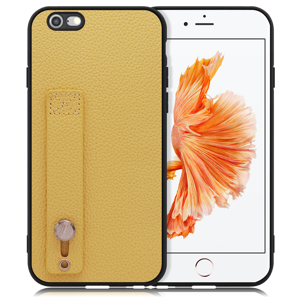 LOOF HOLD-SHELL Series iPhone 6 / 6s 用 [ジャスミンイエロー] 薄い 軽量 背面 本革 ケース 固定 ベルト カバー シンプル スマホケース スマホカバー
