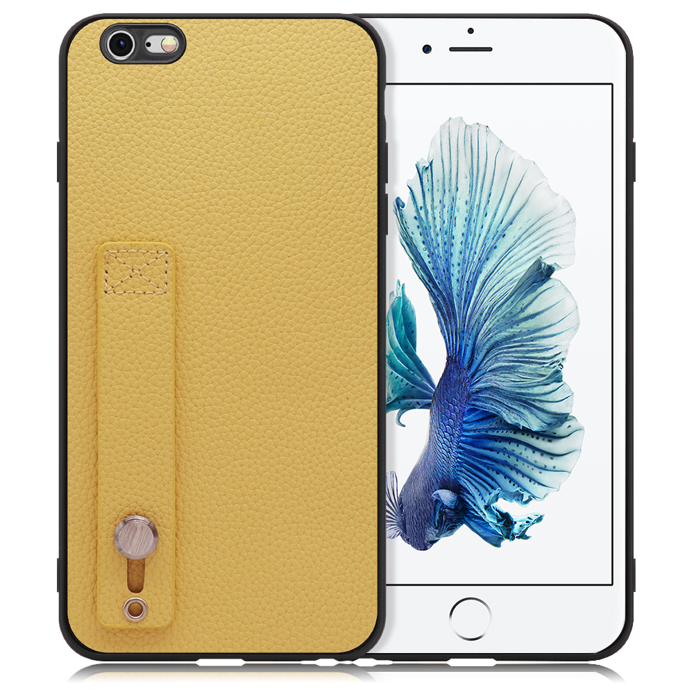 LOOF HOLD-SHELL Series iPhone 6 Plus / 6s Plus 用 [ジャスミンイエロー] 薄い 軽量 背面 本革 ケース 固定 ベルト カバー シンプル スマホケース スマホカバー