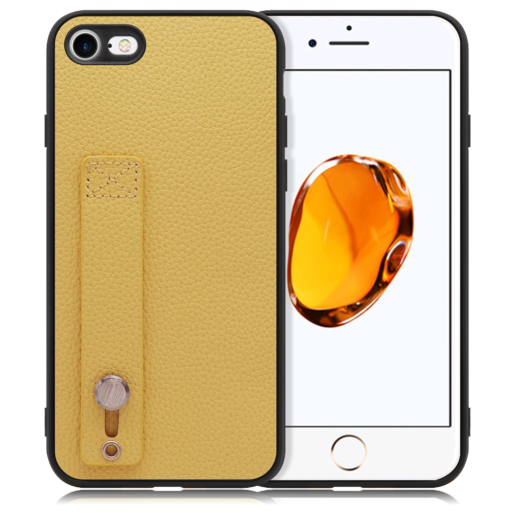 LOOF HOLD-SHELL Series iPhone 7 / 8 / SE(第2/3世代) 用 [ジャスミンイエロー] 薄い 軽量 背面 本革 ケース 固定 ベルト カバー シンプル スマホケース スマホカバー