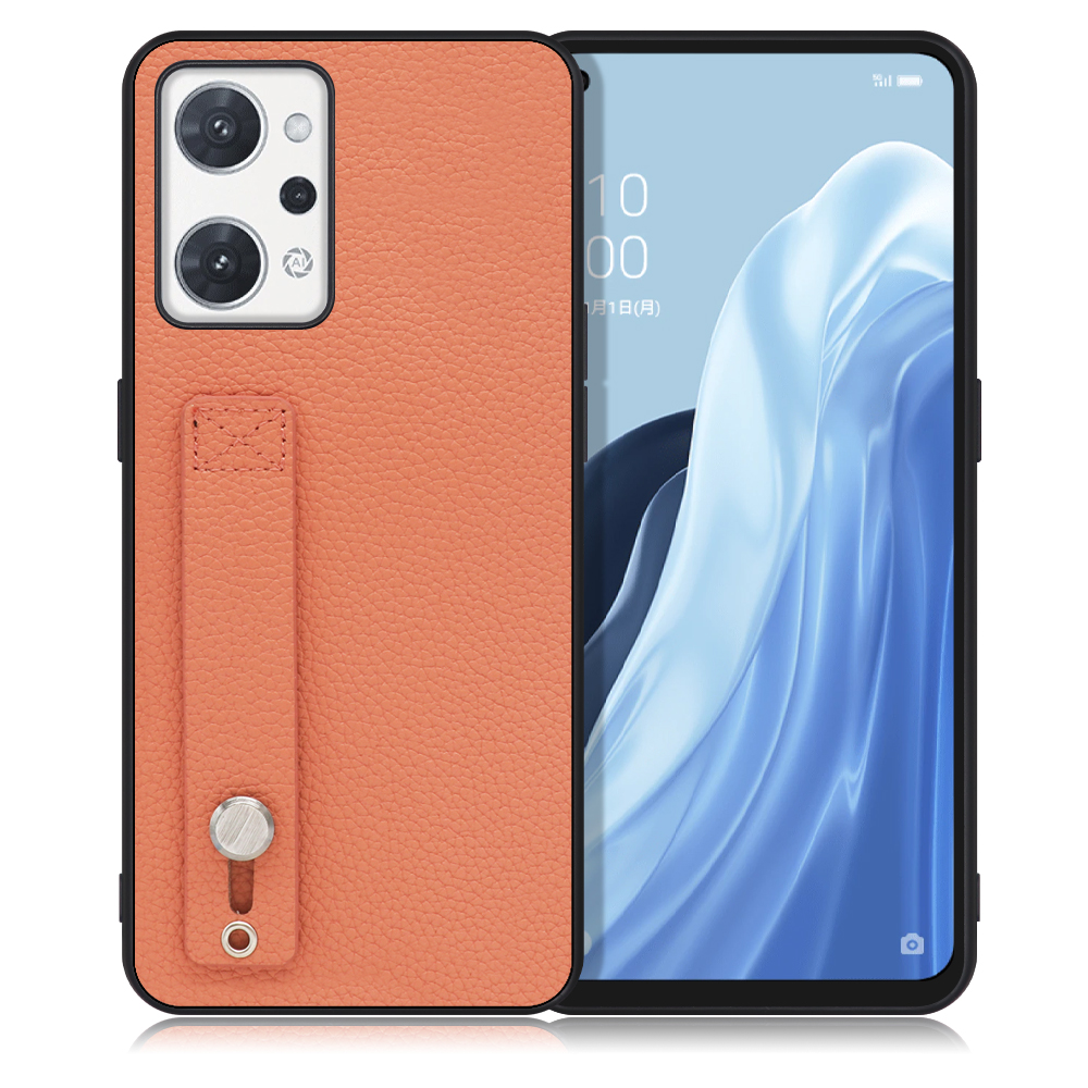 LOOF HOLD-SHELL Series OPPO Reno7 A / Reno9 A OPG04 / CPH2523 用 [フラミンゴ] 薄い 軽量 背面 本革 ケース カバー シンプル スマホケース スマホカバー ストラップホール ベルト付