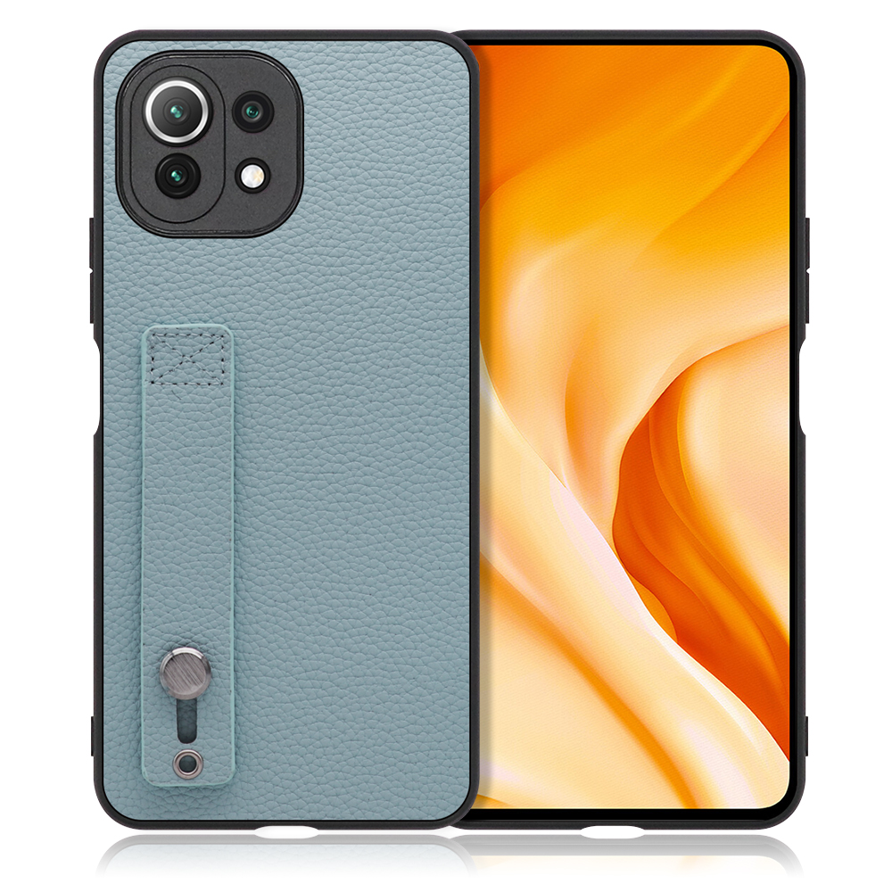 LOOF HOLD-SHELL Xiaomi Mi 11 lite 5G 用 [スカイブルー] 薄い 軽量 背面 本革 ケース カバー シンプル スマホケース スマホカバー ストラップホール ベルト付