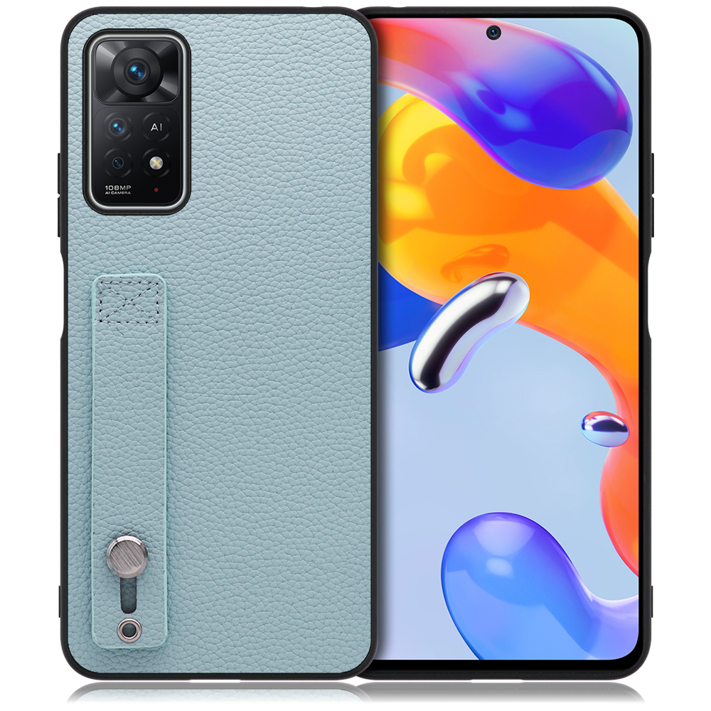 LOOF HOLD-SHELL Xiaomi Redmi Note 11 Pro 5G 用 [スカイブルー] 薄い 軽量 背面 本革 ケース カバー シンプル スマホケース スマホカバー ストラップホール ベルト付