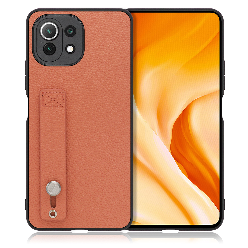 LOOF HOLD-SHELL Xiaomi Mi 11 lite 5G 用 [フラミンゴ] 薄い 軽量 背面 本革 ケース カバー シンプル スマホケース スマホカバー ストラップホール ベルト付