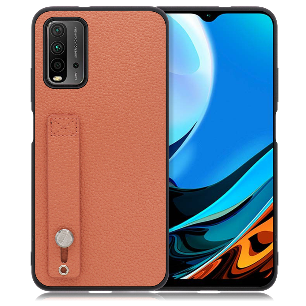 LOOF HOLD-SHELL Xiaomi Redmi 9T 用 [フラミンゴ] 薄い 軽量 背面 本革 ケース 固定 ベルト カバー シンプル スマホケース スマホカバー