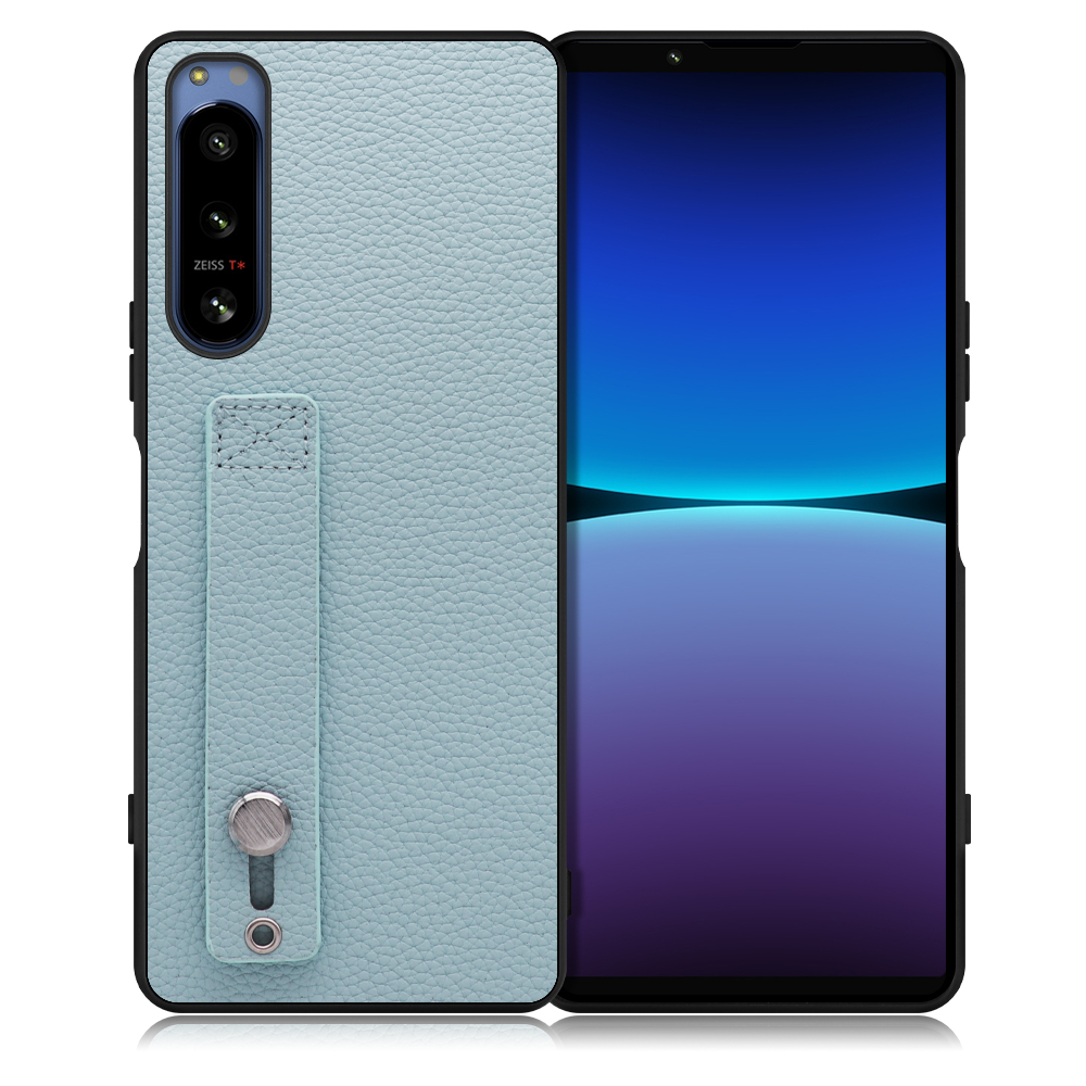 LOOF HOLD-SHELL Series Xperia 5 IV SO-54C / SOG09 用 [スカイブルー] 薄い 軽量 背面 本革 ケース カバー シンプル スマホケース スマホカバー ストラップホール ベルト付