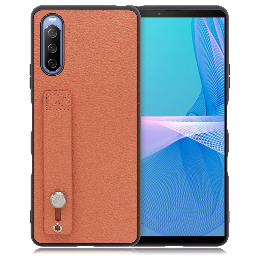 LOOF HOLD-SHELL Xperia 10 III / Xperia 10 III Lite / SO-52B / SOG04 / XQ-BT44 用 [フラミンゴ] 薄い 軽量 背面 本革 ケース カバー シンプル スマホケース スマホカバー ストラップホール ベルト付