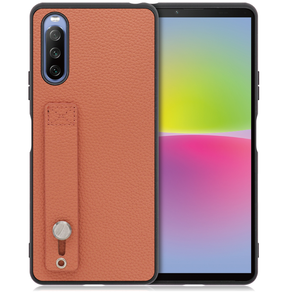 LOOF HOLD-SHELL Xperia 10 IV / SO-52C / SOG07 用 [フラミンゴ] 薄い 軽量 背面 本革 ケース カバー シンプル スマホケース スマホカバー ストラップホール ベルト付