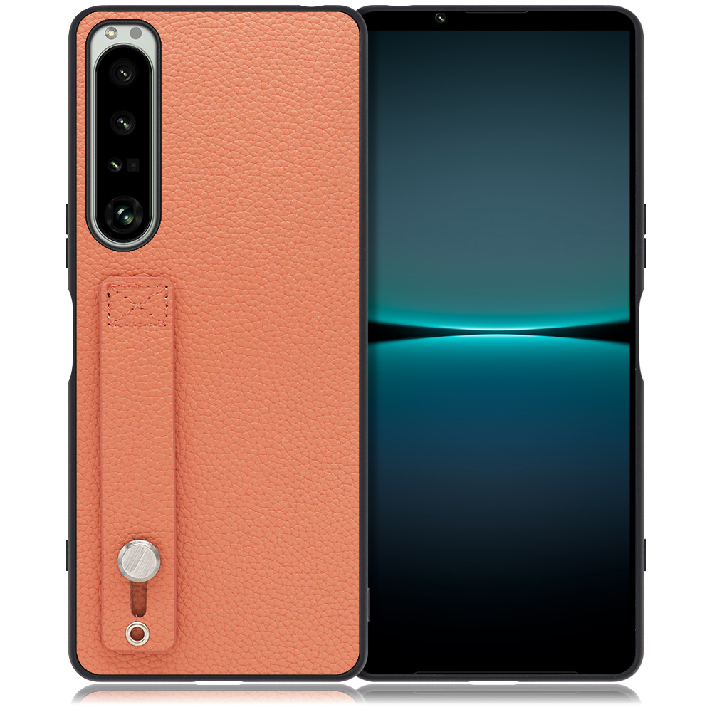 LOOF HOLD-SHELL Series Xperia 1 III / SO-51B / SFM03 用 [フラミンゴ] 薄い 軽量 背面 本革 ケース 固定 ベルト カバー シンプル スマホケース スマホカバー