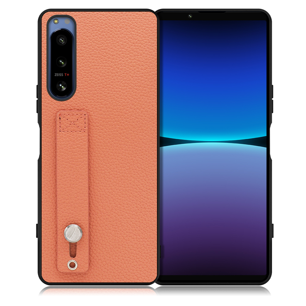 LOOF HOLD-SHELL Series Xperia 5 IV SO-54C / SOG09 用 [フラミンゴ] 薄い 軽量 背面 本革 ケース カバー シンプル スマホケース スマホカバー ストラップホール ベルト付