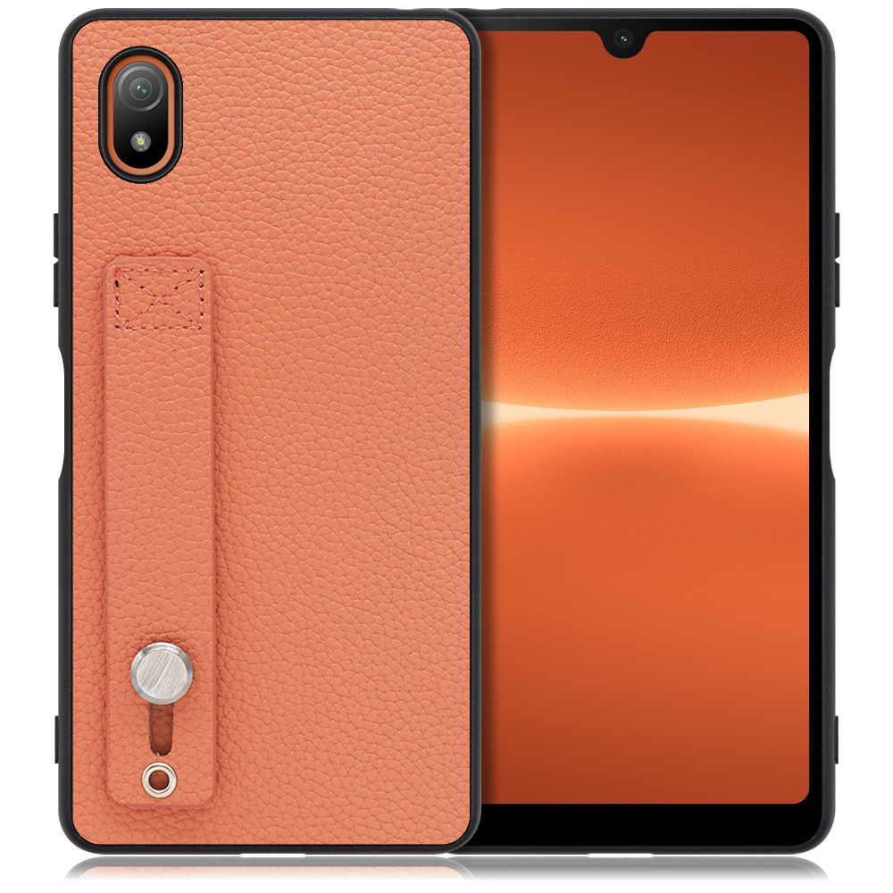 LOOF HOLD-SHELL Series Xperia Ace III SO-53C / SOG08 用 [フラミンゴ] 薄い 軽量 背面 本革 ケース 固定 ベルト カバー シンプル スマホケース スマホカバー