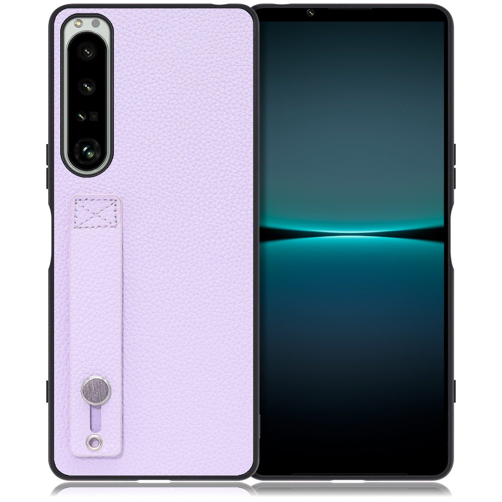 LOOF HOLD-SHELL Series Xperia 1 IV / SO-51C / SOG06 用 [ラベンダー] 薄い 軽量 背面 本革 ケース 固定 ベルト カバー シンプル スマホケース スマホカバー