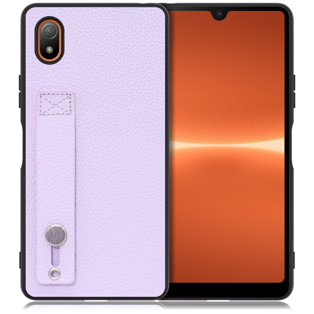 LOOF HOLD-SHELL Series Xperia Ace III SO-53C / SOG08 用 [ラベンダー] 薄い 軽量 背面 本革 ケース 固定 ベルト カバー シンプル スマホケース スマホカバー
