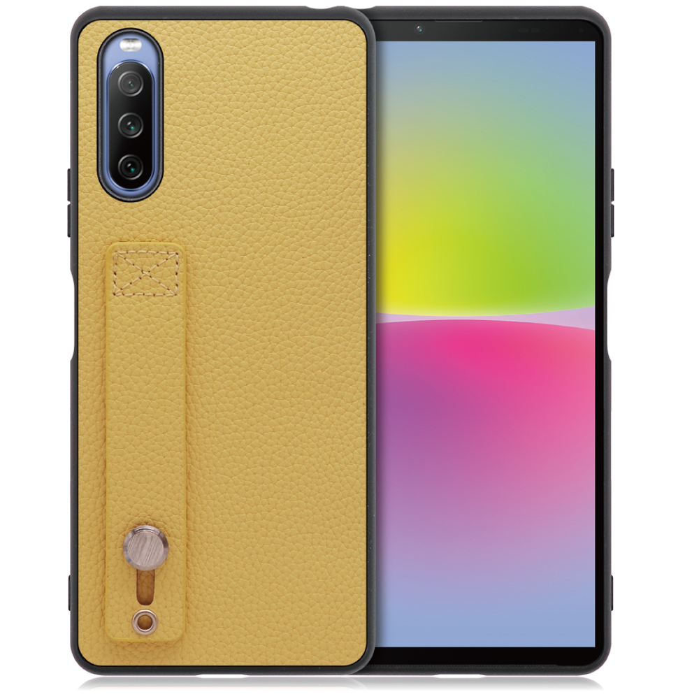 LOOF HOLD-SHELL Xperia 10 IV / SO-52C / SOG07 用 [ジャスミンイエロー] 薄い 軽量 背面 本革 ケース カバー シンプル スマホケース スマホカバー ストラップホール ベルト付