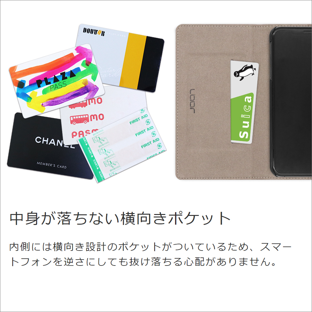 LOOF POCKET Series Galaxy M23 5G 用 [グレージュ] 厳選本革 カード収納付き ベルト無し ファスナー ポケット付き 手帳型ケース