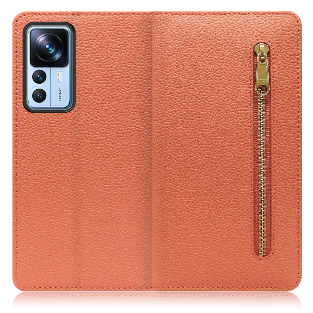 LOOF Pocket Series Xiaomi 12T Pro シャオミー 用[フラミンゴ] 厳選本革 カード収納付き ベルト無し ファスナー ポケット付き 手帳型ケース