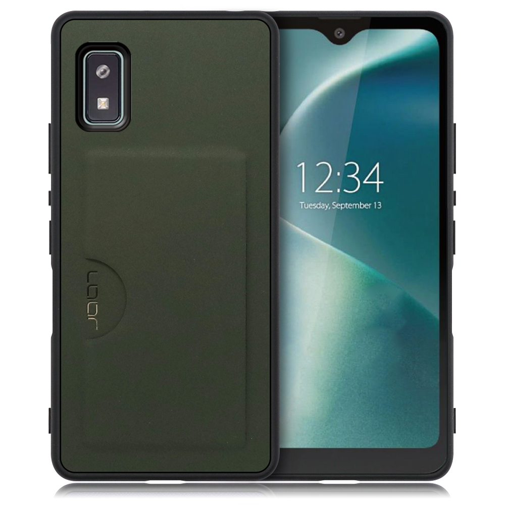 LOOF SKIN SLIM-SLOT Series AQUOS wish2 / wish 用 [エバーグリーン] 薄い 軽量 背面 PUレザー カードポケット ケース カバー シンプル スマホケース スマホカバー